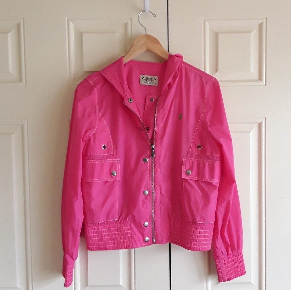 Bright Pink Juicy Couture Windbreaker, Size Medium